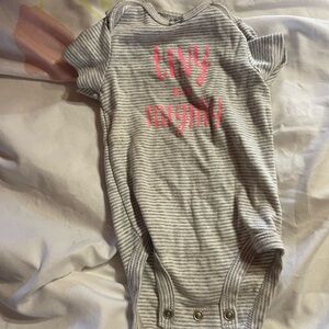 Gray Striped Tiny and Mighty Kids One Piece